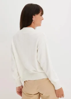 bonprix Bekleidung·Umstandsmode|Pullover & Strickjacken|Strickjacke aus reiner Baumwolle wollweiß