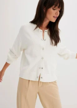 bonprix Bekleidung·Umstandsmode|Pullover & Strickjacken|Strickjacke aus reiner Baumwolle wollweiß