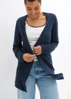 bonprix Bekleidung·Umstandsmode|Pullover & Strickjacken|Strickjacke aus reiner leichter Baumwoll-Slub Qualität dunkelblau