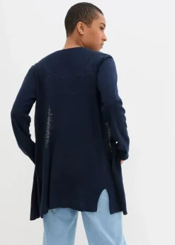 bonprix Bekleidung·Umstandsmode|Pullover & Strickjacken|Strickjacke aus reiner leichter Baumwoll-Slub Qualität dunkelblau