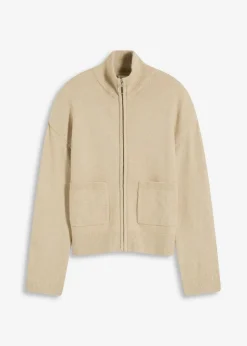 bonprix Bekleidung·Umstandsmode|Strickmode|Strickjacke mit Reißverschluss mattschilf