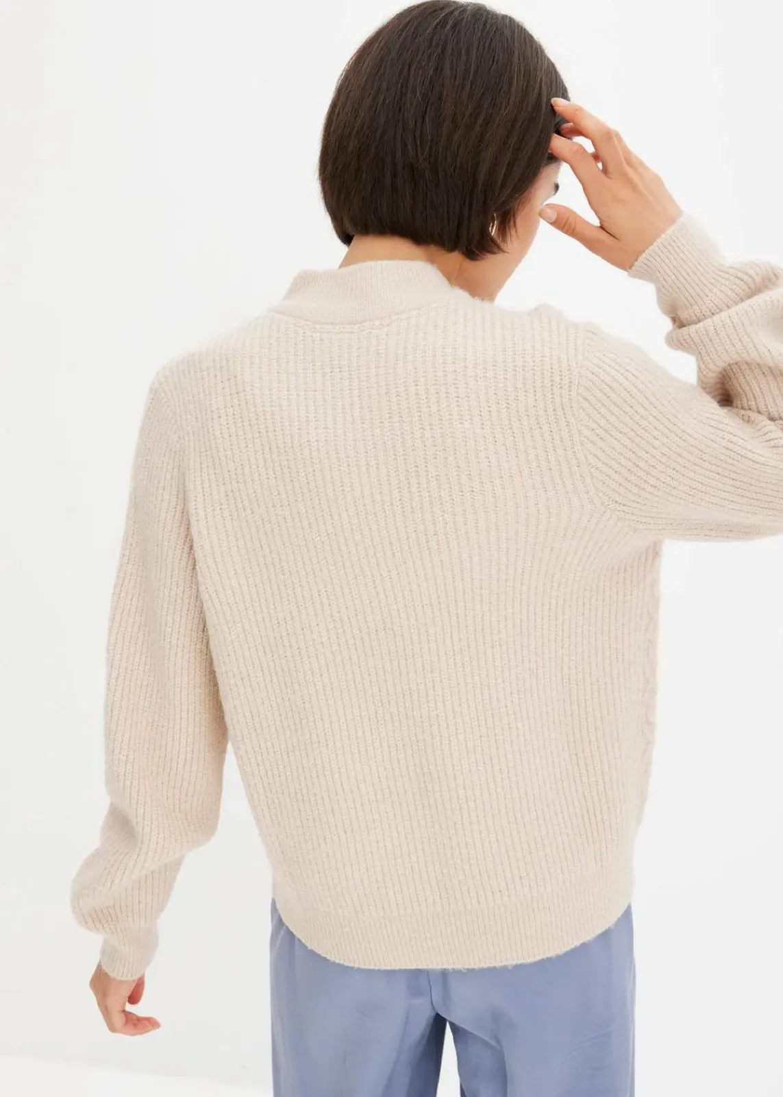 bonprix Bekleidung·Umstandsmode|Bekleidung·Jeans|Strickjacke mit Zopmuster beige meliert