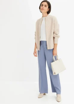 bonprix Bekleidung·Umstandsmode|Bekleidung·Jeans|Strickjacke mit Zopmuster beige meliert