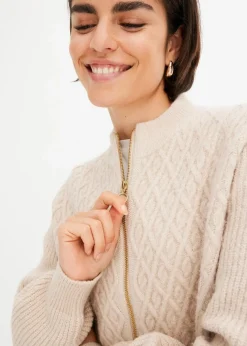bonprix Bekleidung·Umstandsmode|Bekleidung·Jeans|Strickjacke mit Zopmuster beige meliert