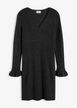 bonprix Bekleidung·Umstandsmode|Bekleidung·Pullover & Strickjacken|Strickkleid anthrazit meliert