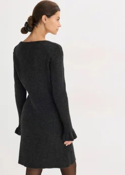 bonprix Bekleidung·Umstandsmode|Bekleidung·Pullover & Strickjacken|Strickkleid anthrazit meliert
