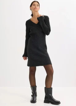 bonprix Bekleidung·Umstandsmode|Bekleidung·Pullover & Strickjacken|Strickkleid anthrazit meliert