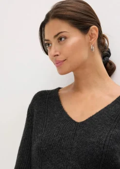bonprix Bekleidung·Umstandsmode|Bekleidung·Pullover & Strickjacken|Strickkleid anthrazit meliert