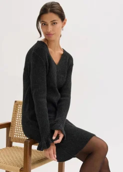 bonprix Bekleidung·Umstandsmode|Bekleidung·Pullover & Strickjacken|Strickkleid anthrazit meliert