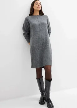 bonprix Bekleidung·Umstandsmode|Strickmode|Strickkleid anthrazit meliert