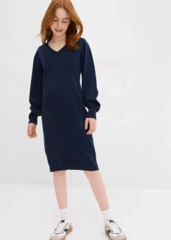 bonprix Mädchen 9-16 Jahre·Kleider & Jumpsuits|Strickkleid dunkelblau