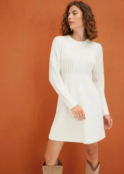 bonprix Bekleidung·Umstandsmode|Kleider|Strickkleid wollweiß