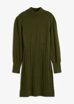 bonprix Strickmode|Kleider|Strickkleid khaki