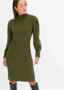 bonprix Strickmode|Kleider|Strickkleid khaki