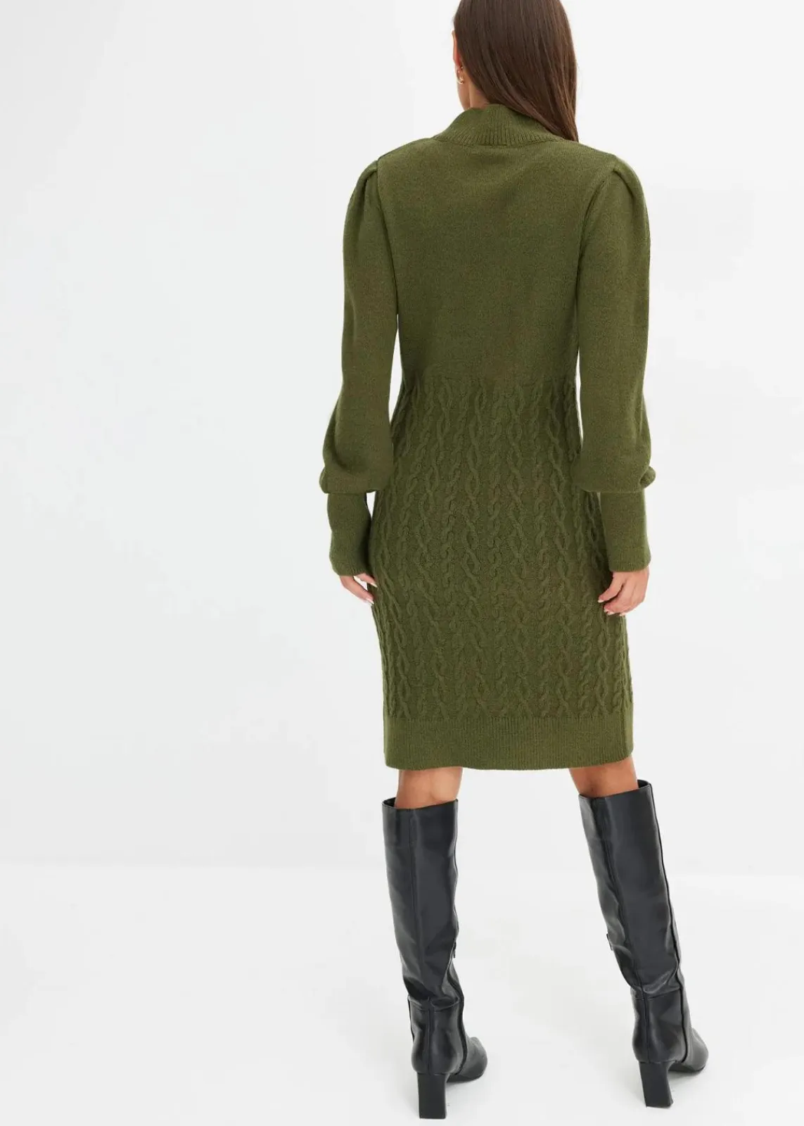 bonprix Strickmode|Kleider|Strickkleid khaki