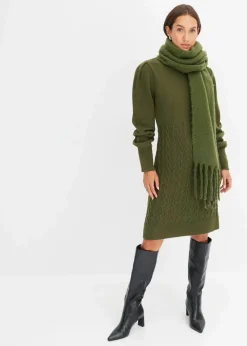 bonprix Strickmode|Kleider|Strickkleid khaki
