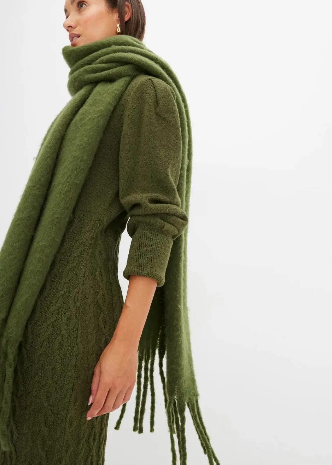 bonprix Strickmode|Kleider|Strickkleid khaki