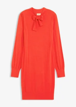 bonprix Bekleidung·Umstandsmode|Strickmode|Strickkleid aus fließendem Viskose-Mix rot