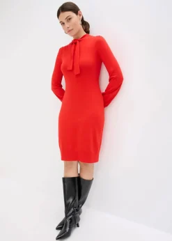 bonprix Bekleidung·Umstandsmode|Strickmode|Strickkleid aus fließendem Viskose-Mix rot