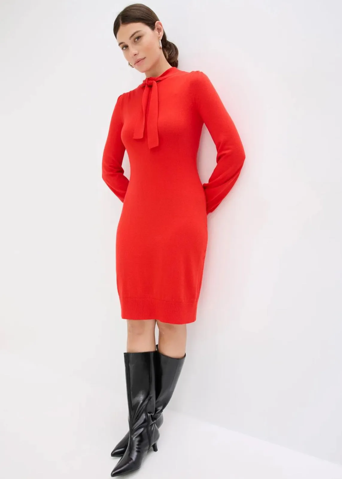 bonprix Bekleidung·Umstandsmode|Strickmode|Strickkleid aus fließendem Viskose-Mix rot