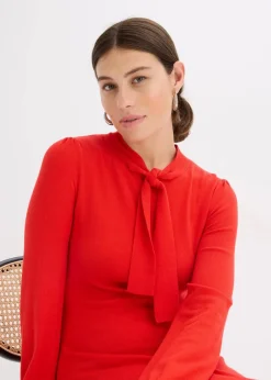 bonprix Bekleidung·Umstandsmode|Strickmode|Strickkleid aus fließendem Viskose-Mix rot