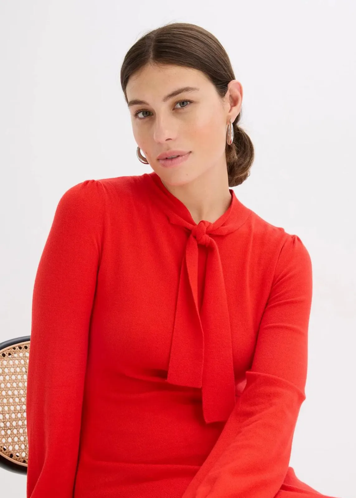 bonprix Bekleidung·Umstandsmode|Strickmode|Strickkleid aus fließendem Viskose-Mix rot