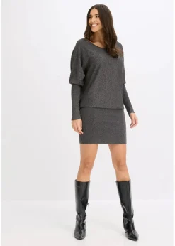 Strickkleid aus fließendem Viskose-Mix|bonprix Clearance