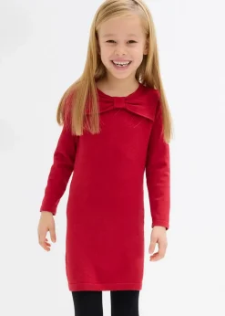 bonprix Mädchen 2-8 Jahre·Kleider & Röcke|Strickkleid aus softem Viskose-Mix chillirot