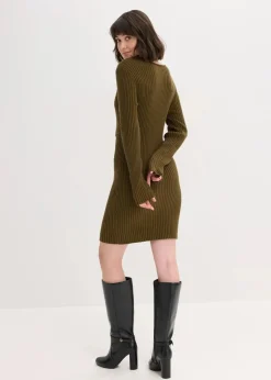 bonprix Bekleidung·Umstandsmode|Bekleidung·Pullover & Strickjacken|Strickkleid aus Viskose-Mix erdoliv