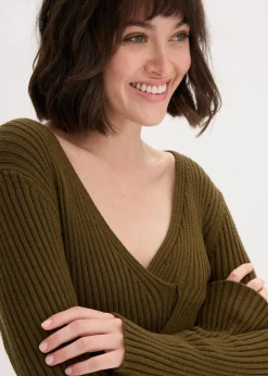 bonprix Bekleidung·Umstandsmode|Bekleidung·Pullover & Strickjacken|Strickkleid aus Viskose-Mix erdoliv