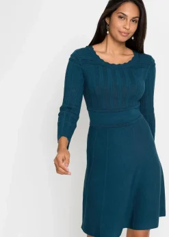 Strickkleid mit Ajourmuster|bonprix Clearance