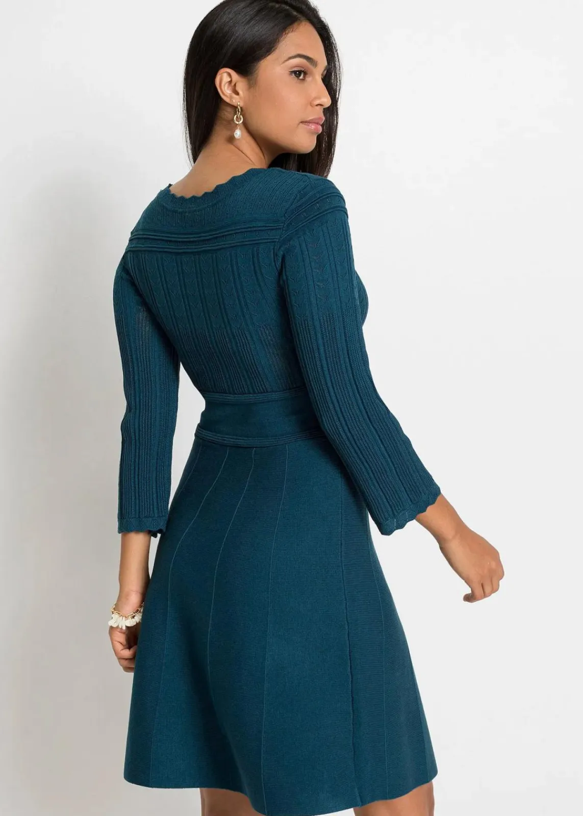 Strickkleid mit Ajourmuster|bonprix Clearance
