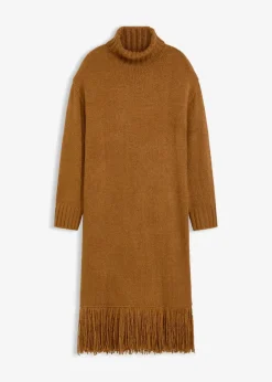 Strickkleid mit Fransensaum|bonprix