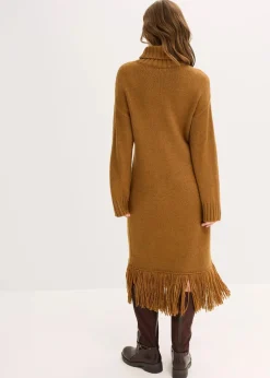 Strickkleid mit Fransensaum|bonprix