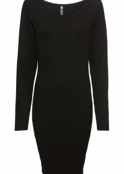 bonprix Basics|Bekleidung·Pullover & Strickjacken|Strickkleid mit legerem Schnitt schwarz