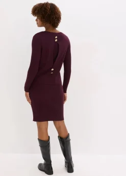 bonprix Bekleidung·Umstandsmode|Strickmode|Strickkleid mit Pullunder 2tlg. Set weinrot