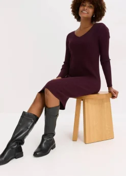 bonprix Bekleidung·Umstandsmode|Strickmode|Strickkleid mit Pullunder 2tlg. Set weinrot