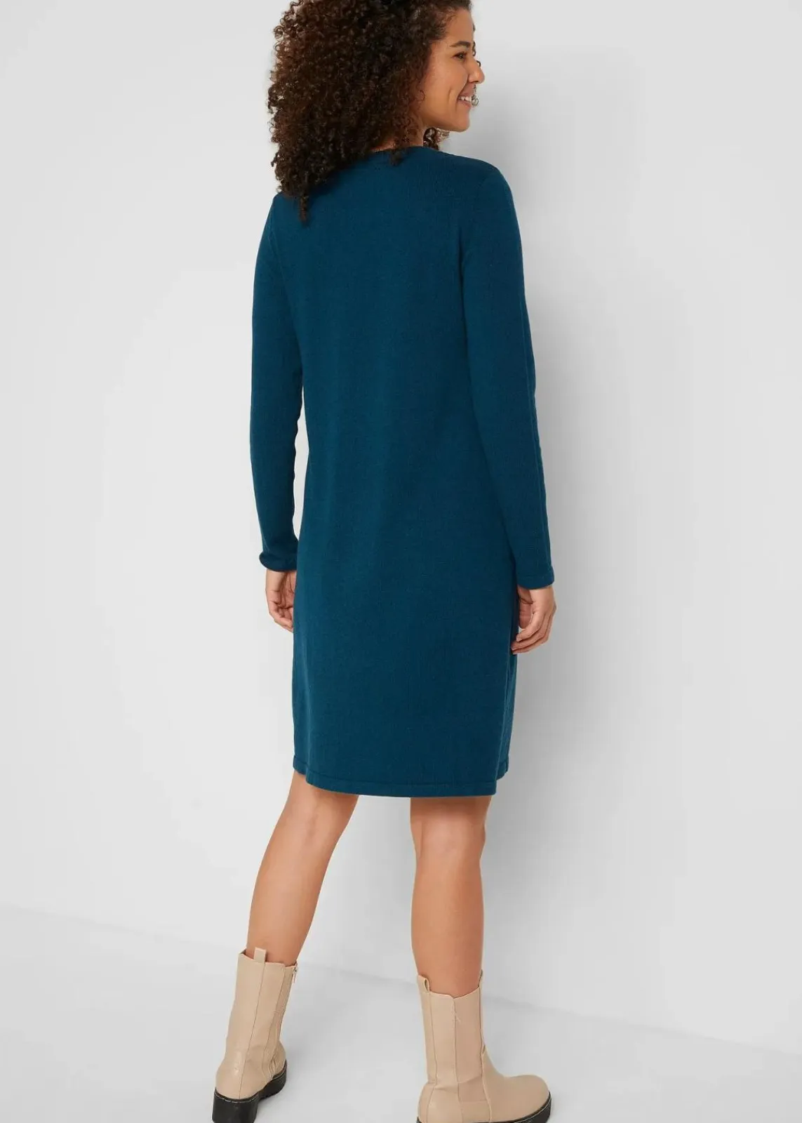 bonprix Bekleidung·Umstandsmode|Kleider|Strickkleid mit recycelter Baumwolle dunkelgrün