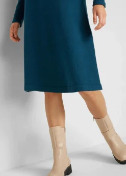 bonprix Bekleidung·Umstandsmode|Kleider|Strickkleid mit recycelter Baumwolle dunkelgrün