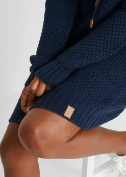 bonprix Bekleidung·Umstandsmode|Bekleidung·Pullover & Strickjacken|Strickkleid mit Schalkragen dunkelblau