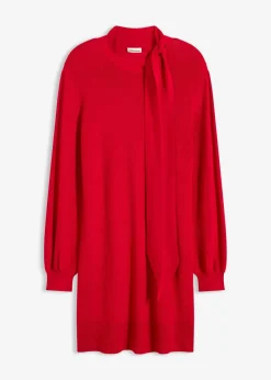 Strickkleid mit Schleife aus softem Viskose-Mix|bonprix Outlet