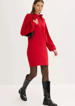 Strickkleid mit Schleife aus softem Viskose-Mix|bonprix Outlet