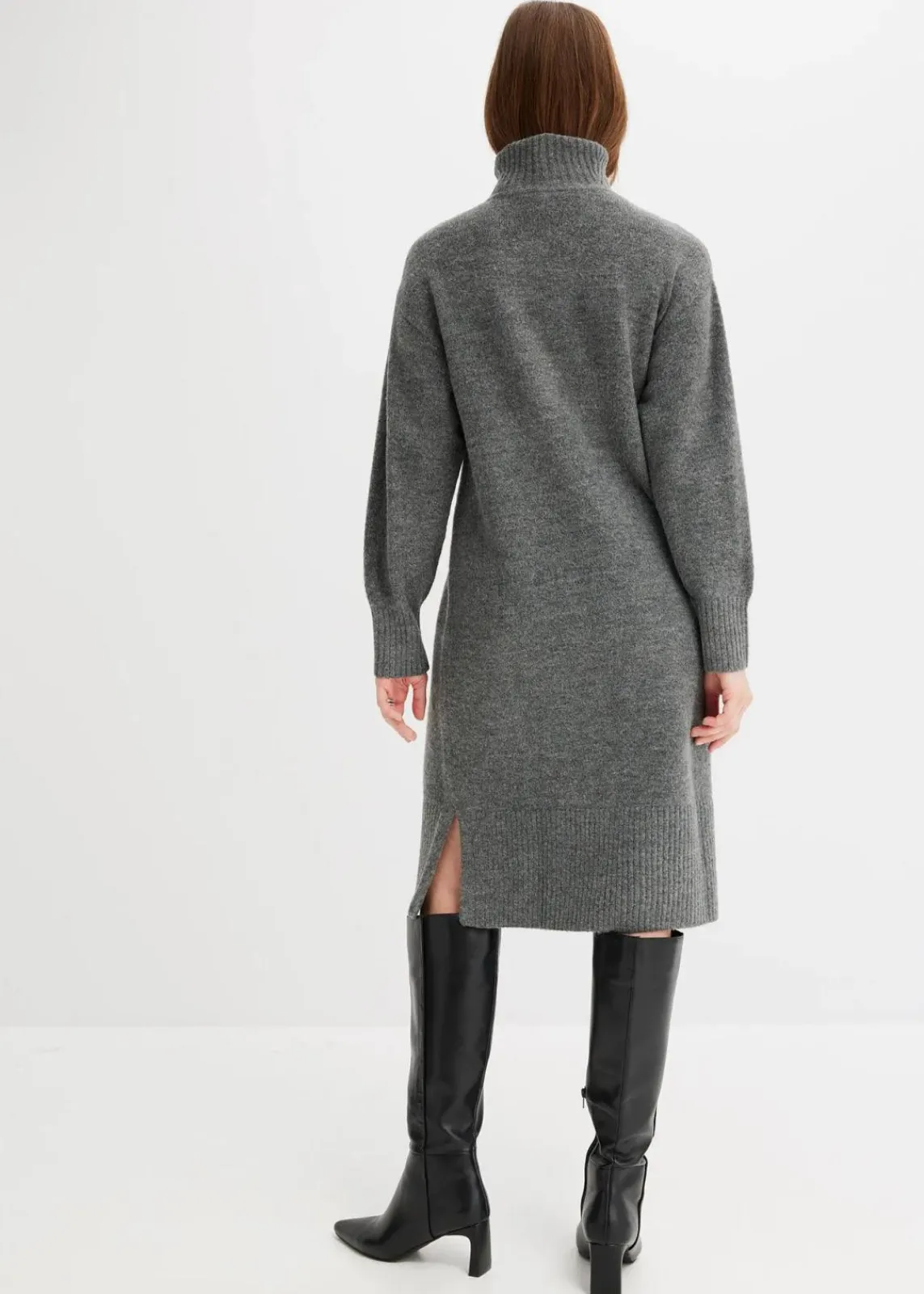 Strickkleid mit Schlitz|bonprix Outlet