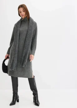 Strickkleid mit Schlitz|bonprix Outlet
