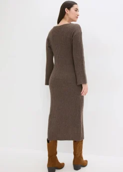 Strickkleid mit Schlitz|bonprix Hot