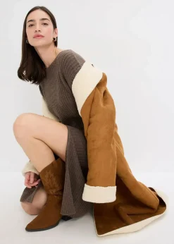 Strickkleid mit Schlitz|bonprix Hot