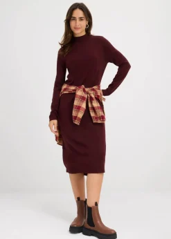 Strickkleid mit Stehkragen|bonprix New