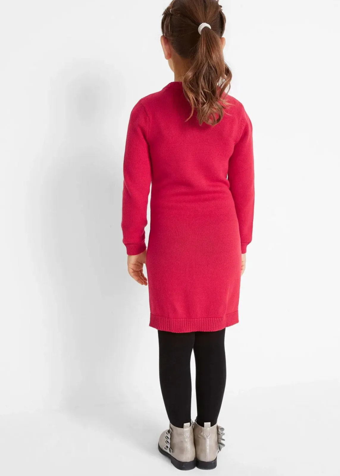 bonprix Mädchen 2-8 Jahre·Kleider & Röcke|Strickkleid mit Tasche (2-tlg.Set) rot