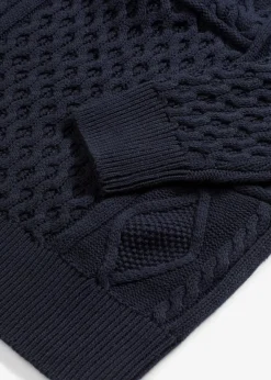 bonprix Bekleidung·Umstandsmode|Kleider|Strickkleid mit Zopfmuster tintenblau