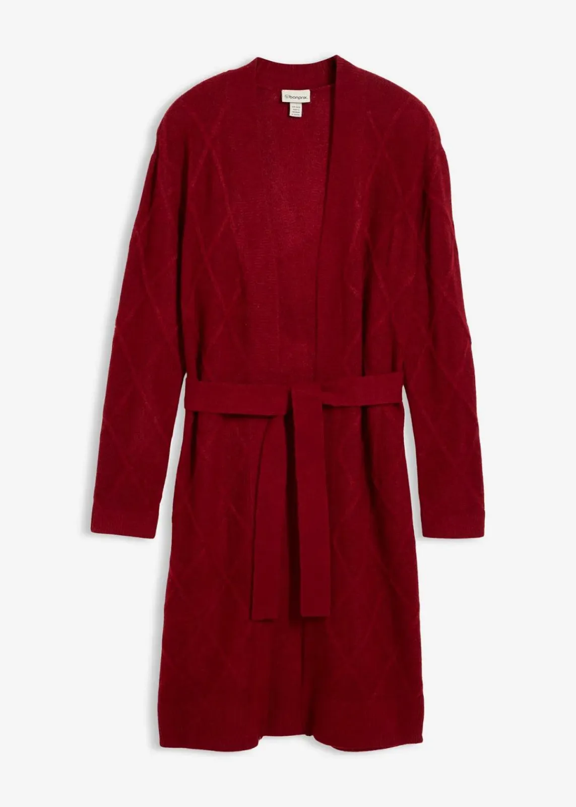 bonprix Strickmode|Pullover & Strickjacken|Strickmantel aus Zopfstrick abendrot